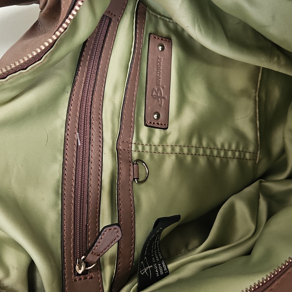 B. makowsky Studded Brown Leather Hobo Bag - Picture 8 of 11